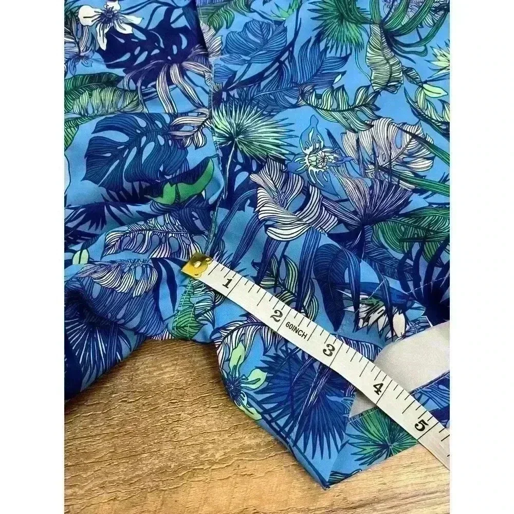 Lords of Harlech Quack Jungle Garden Blue Swim Trunks Men's L 3.5